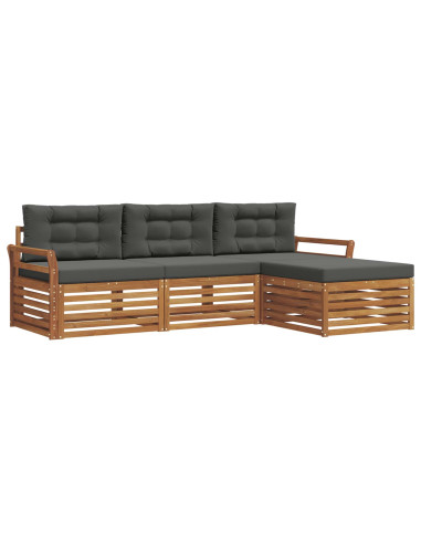 Set di divani con cuscino 4 pcs Naturale e Antracite