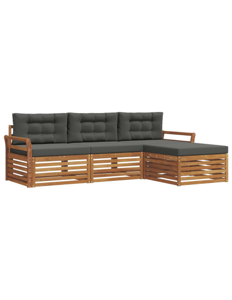 Set di divani con cuscino 4 pcs Naturale e Antracite