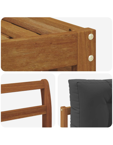 Set di divani con cuscino 4 pcs Naturale e Antracite