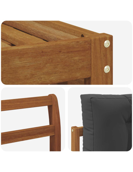 Set di divani con cuscino 4 pcs Naturale e Antracite