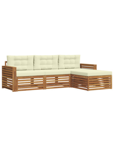 Set di divani con cuscino 4 pcs Naturale e Crema