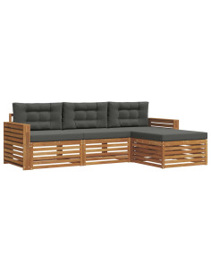 Set di divani con cuscino 4 pcs Naturale e Antracite 2