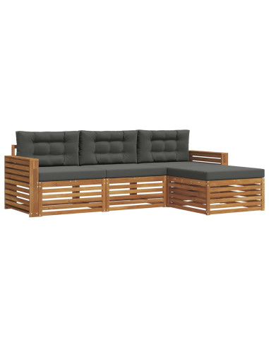 Set di divani con cuscino 4 pcs Naturale e Antracite