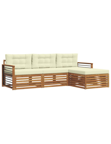 Set di divani con cuscino 4 pcs Naturale e Crema