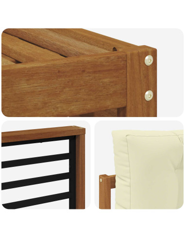 Set di divani con cuscino 4 pcs Naturale e Crema