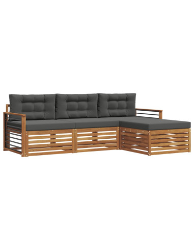 Set di divani con cuscino 4 pcs Naturale e Antracite