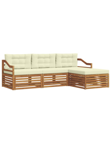 Set di divani con cuscino 4 pcs Naturale e Crema