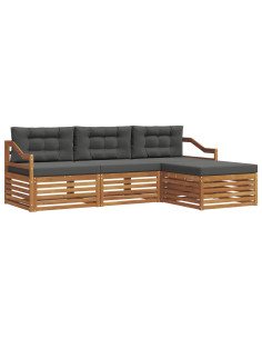 Set di divani con cuscino 4 pcs Naturale e Antracite 2