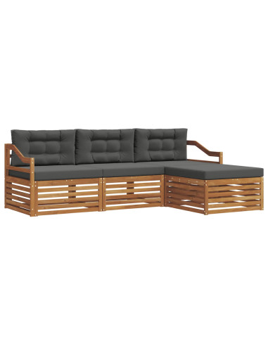 Set di divani con cuscino 4 pcs Naturale e Antracite