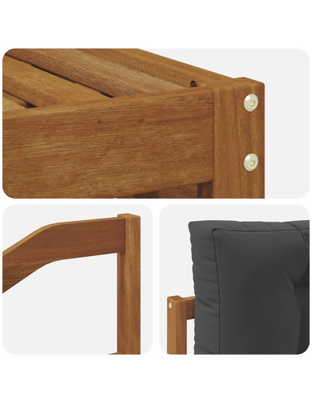 Set di divani con cuscino 4 pcs Naturale e Antracite
