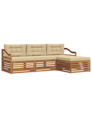 Set di divani con cuscino 4 pcs Naturale e Beige