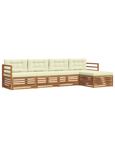 Set di divani con cuscino 5 pcs Naturale e Crema
