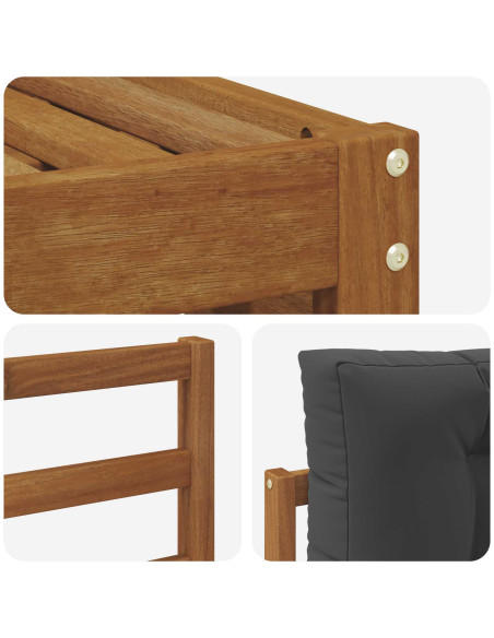 Set di divani con cuscino 5 pcs Naturale e Antracite