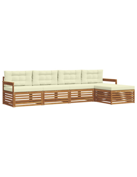 Set di divani con cuscino 5 pcs Naturale e Crema