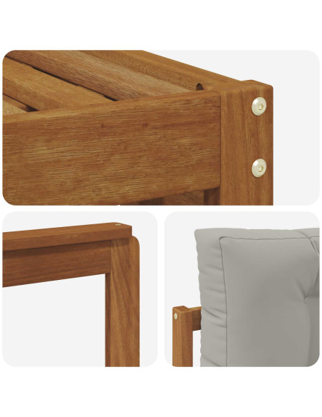 Set di divani con cuscino 5 pcs Grigio Naturale e Chiaro