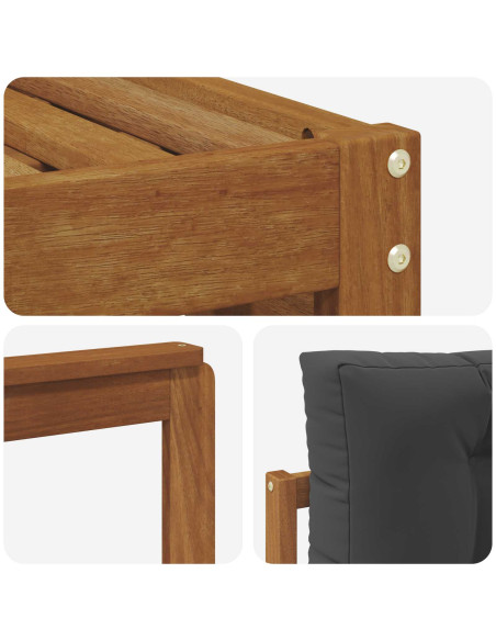 Set di divani con cuscino 5 pcs Naturale e Antracite