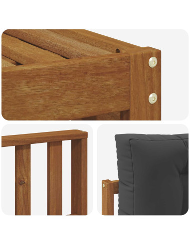 Set di divani con cuscino 5 pcs Naturale e Antracite