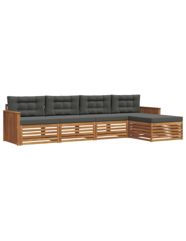 Set di divani con cuscino 5 pcs Naturale e Antracite