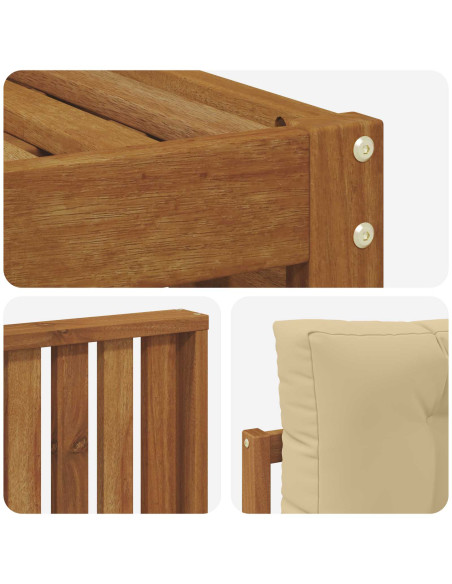 Set di divani con cuscino 5 pcs Naturale e Beige