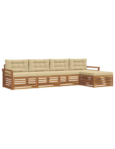 Set di divani con cuscino 5 pcs Naturale e Beige