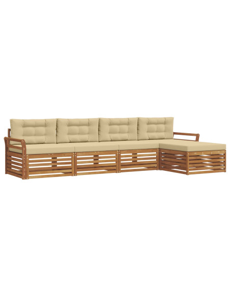 Set di divani con cuscino 5 pcs Naturale e Beige
