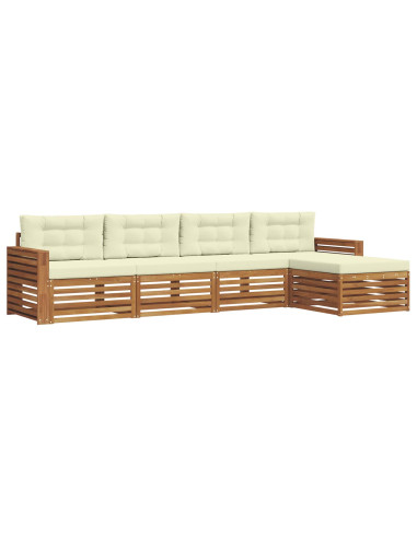 Set di divani con cuscino 5 pcs Naturale e Crema