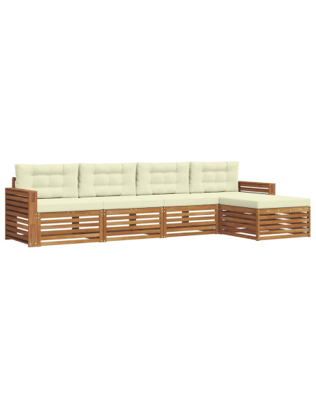 Set di divani con cuscino 5 pcs Naturale e Crema