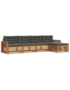Set di divani con cuscino 5 pcs Naturale e Antracite 2