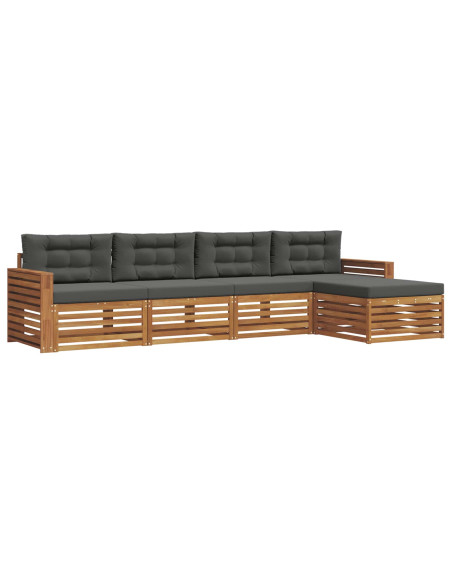 Set di divani con cuscino 5 pcs Naturale e Antracite
