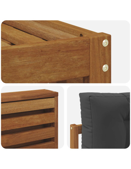 Set di divani con cuscino 5 pcs Naturale e Antracite
