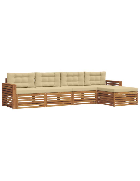 Set di divani con cuscino 5 pcs Naturale e Beige