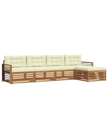 Set di divani con cuscino 5 pcs Naturale e Crema