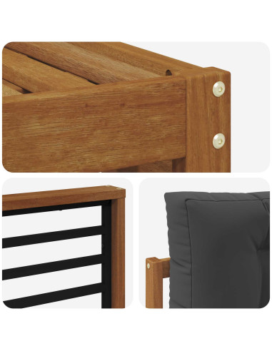 Set di divani con cuscino 5 pcs Naturale e Antracite
