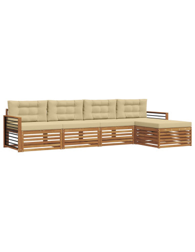 Set di divani con cuscino 5 pcs Naturale e Beige