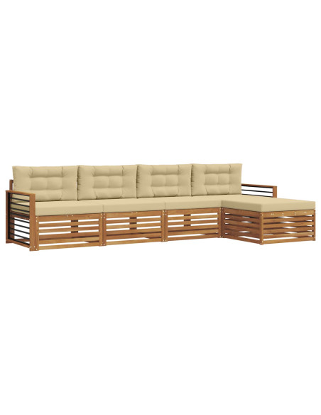 Set di divani con cuscino 5 pcs Naturale e Beige