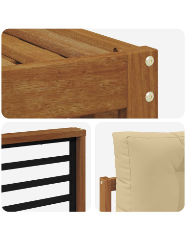 Set di divani con cuscino 5 pcs Naturale e Beige
