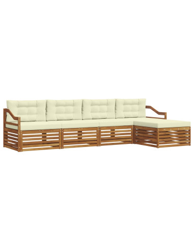 Set di divani con cuscino 5 pcs Naturale e Crema