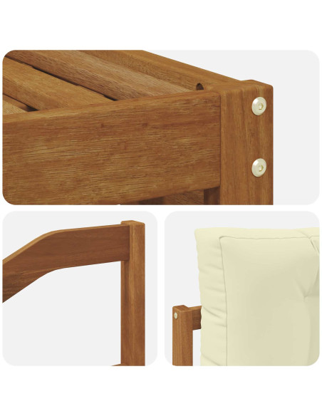 Set di divani con cuscino 5 pcs Naturale e Crema