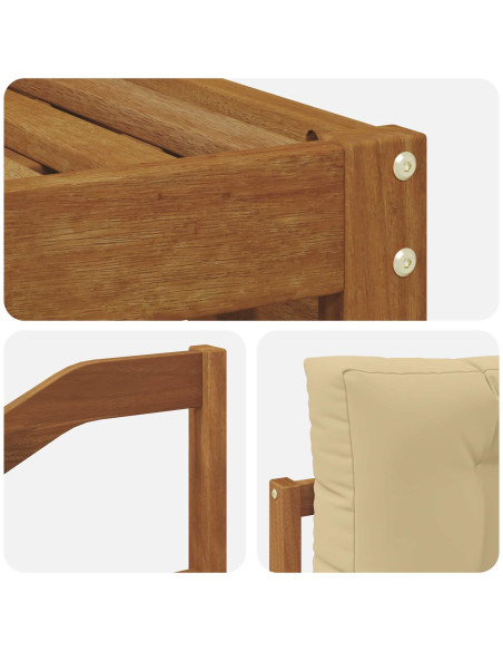 Set di divani con cuscino 5 pcs Naturale e Beige