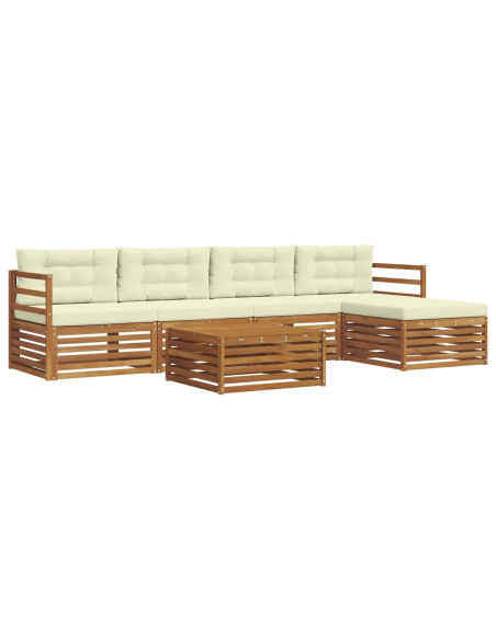 Set di divani con cuscino 6 pcs Naturale e Crema
