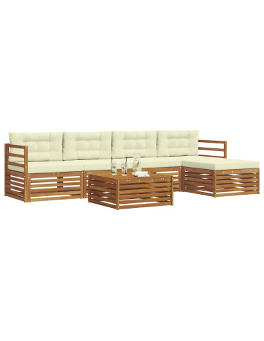 Set di divani con cuscino 6 pcs Naturale e Crema