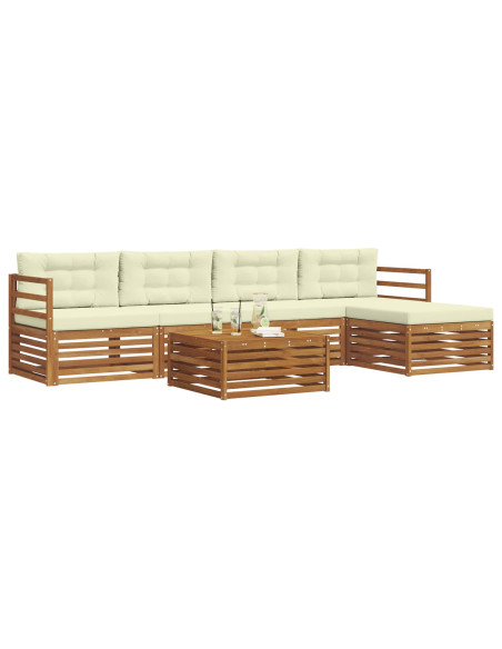 Set di divani con cuscino 6 pcs Naturale e Crema