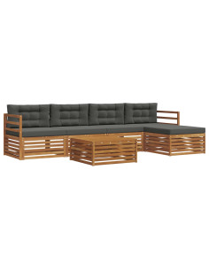 Set di divani con cuscino 6 pcs Naturale e Antracite 2