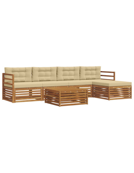Set di divani con cuscino 6 pcs Naturale e Beige