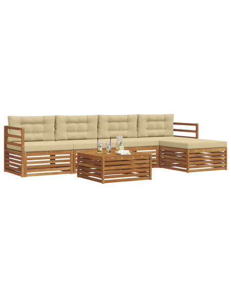 Set di divani con cuscino 6 pcs Naturale e Beige