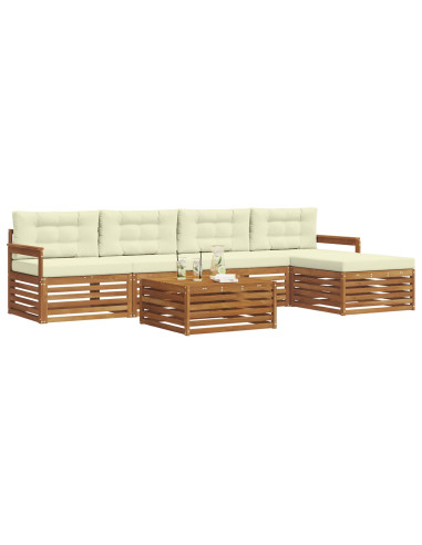 Set di divani con cuscino 6 pcs Naturale e Crema