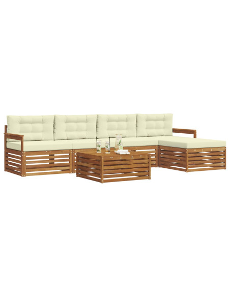 Set di divani con cuscino 6 pcs Naturale e Crema