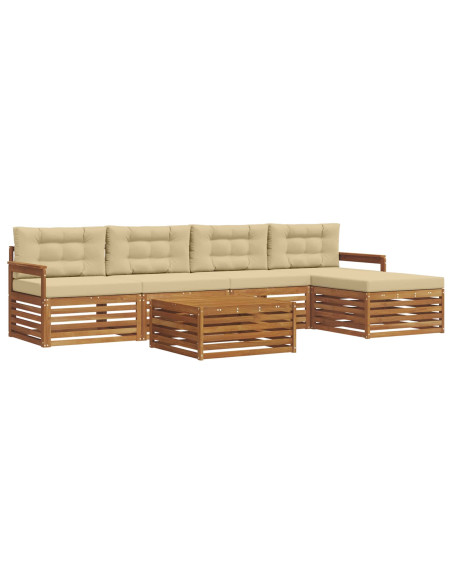 Set di divani con cuscino 6 pcs Naturale e Beige