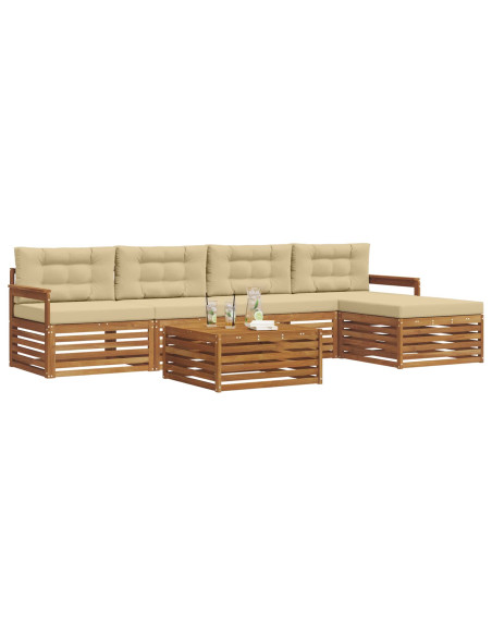 Set di divani con cuscino 6 pcs Naturale e Beige