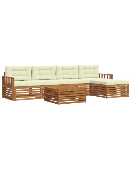 Set di divani con cuscino 6 pcs Naturale e Crema